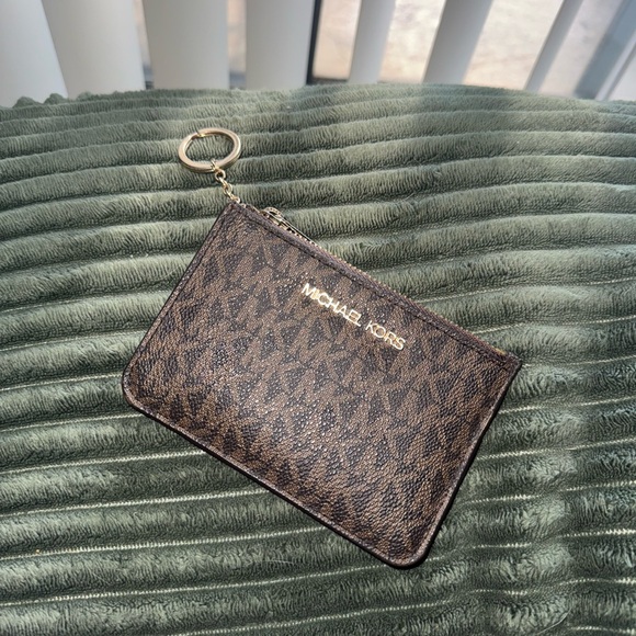 Michael Kors Brown and Gold Zip Wallet - Picture 1 of 3